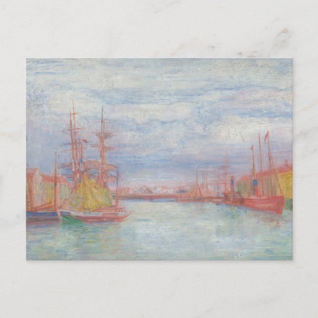 Ostende Harbor von James Ensor (1900) Postkarte (Vorderseite)