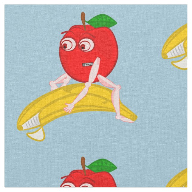 Osteopath Fruit Funny Apple Straighting a Banana Stoff (Nahaufnahme)