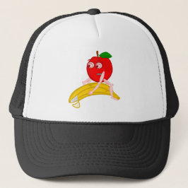 Osteopath Fruit Funny Apple Straighting a Banana Truckerkappe