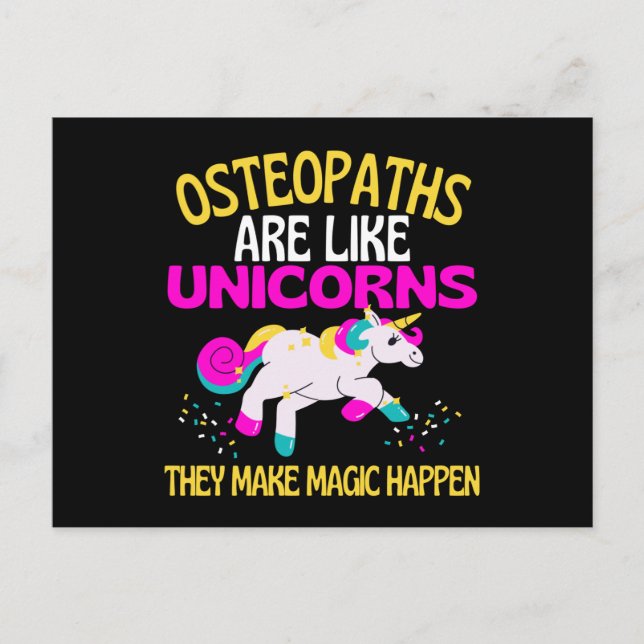 Osteopaths Unicorn , Zauberhafter Chiropraktor Postkarte (Vorderseite)