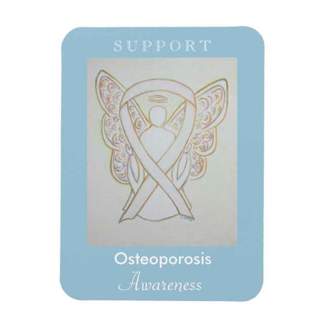 Osteoporose Awareness Ribbon Angel Magnet (Vertikal)