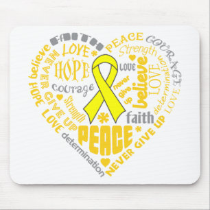 Osteosarcoma-Bewusstseins-Herz-Wörter Mousepad