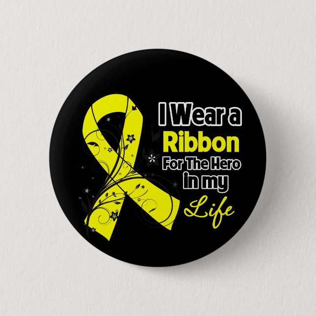 Osteosarcoma Ribbon Hero in My Life Button (Vorderseite)
