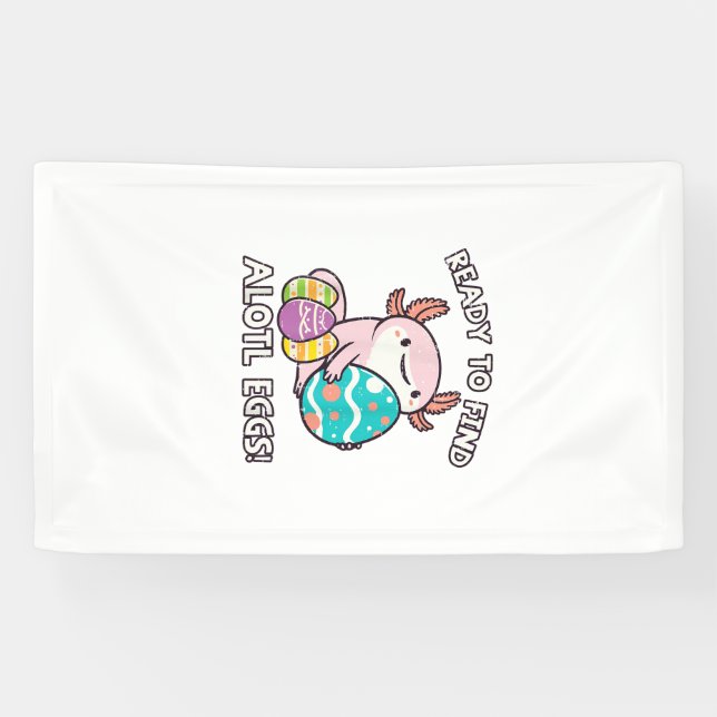 Oster Axolotl bereit, Alotl-Eier zu finden, Jagd a Banner (Horizontal)