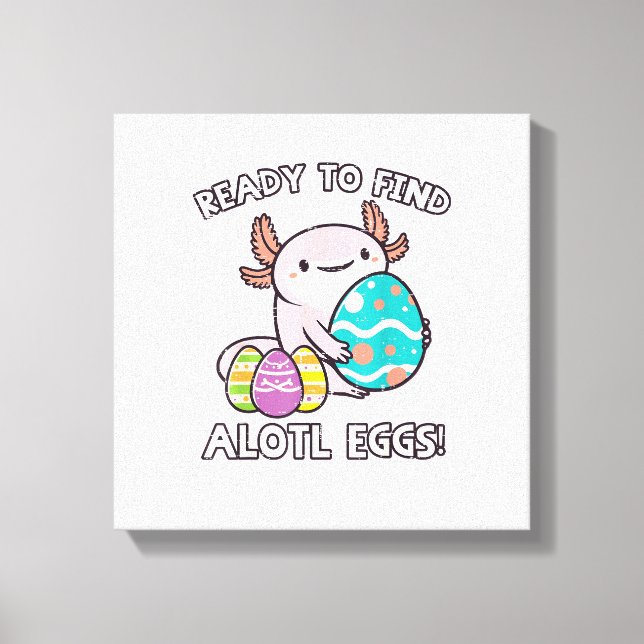Oster Axolotl bereit, Alotl-Eier zu finden, Jagd a Leinwanddruck (Vorderseite)