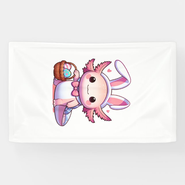 Oster Axolotl Hasenohren Eier T-Shirt Banner (Horizontal)