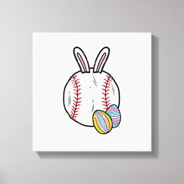 Oster Baseball Hase Sport Männer Jungen Kinder Kle Leinwanddruck (Vorderseite)