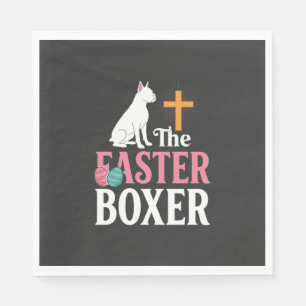 Oster-Boxer-Hund Vintage-Gravur-Shirt Serviette