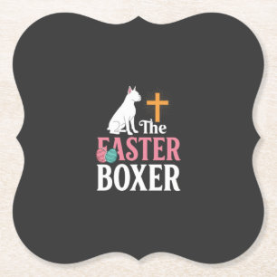 Oster-Boxer-Hund Vintage-Gravur-Shirt Untersetzer