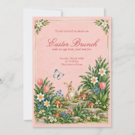 Oster-Brunch-Einladung | Frühlingshasen-Party Einladung