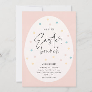 Oster-Brunch und Eier-Suche im Pastell-Polka-Punkt Einladung