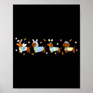 Oster-Dachshund-Hasen-Eier für Teenager-Jungen-Mäd Poster