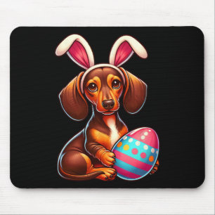 Oster-Dachshund-Hund-Hunde-Tierliebhaber-Hase-Ei-E Mousepad