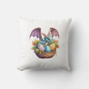 Oster-Drache Tag Liebt das Sammeln von Ostereiern  Kissen
