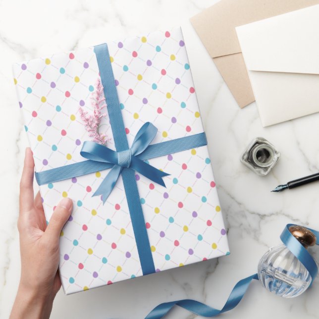 Oster-Ei-Gitter-Wrap-Papier in Pastellfarben Geschenkpapier (Schenken)