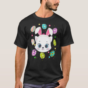 Oster-Ei Häschen-Ohr Katzen-Gesicht Ostersonntag T-Shirt