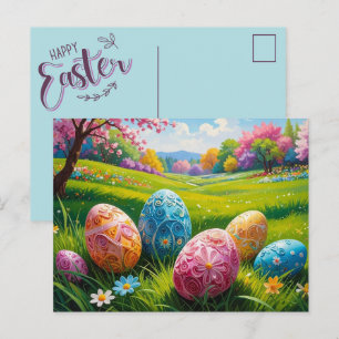 Oster-Ei-Kunst-Postkarte Postkarte