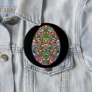 Oster-Ei-Psychedelic-Design-Kinder-Bio-T-Shirt Button