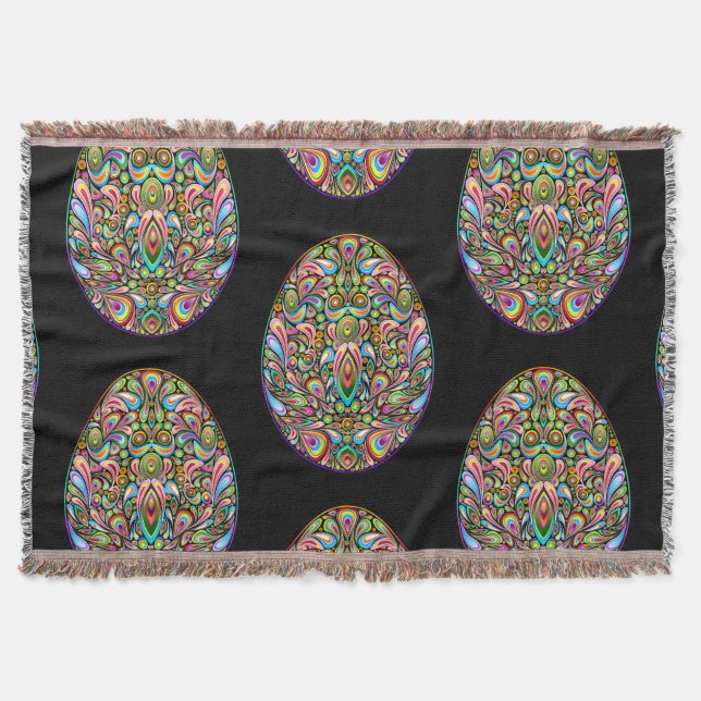Oster-Ei-Psychedelic-Design-Kinder-Bio-T-Shirt Decke (Vorderseite)