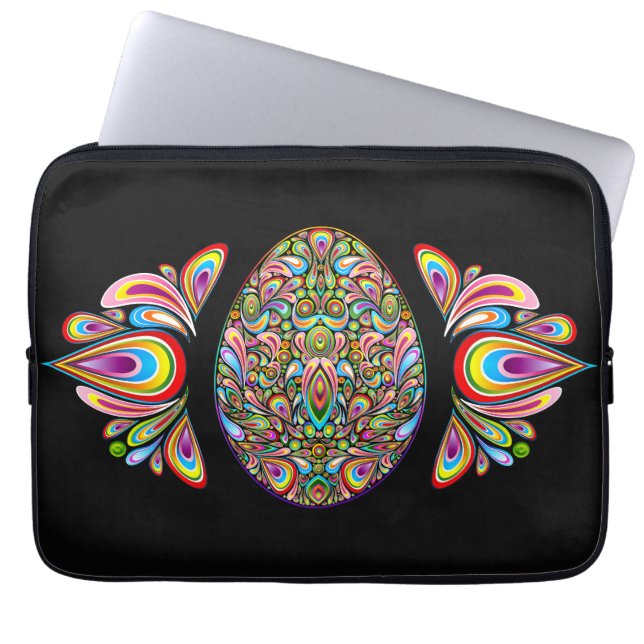 Oster-Ei-Psychedelic-Design-Kinder-Bio-T-Shirt Laptopschutzhülle (Vorderseite)