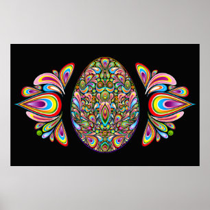 Oster-Ei-Psychedelic-Design-Kinder-Bio-T-Shirt Poster