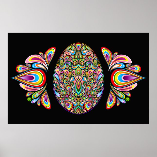 Oster-Ei-Psychedelic-Design-Kinder-Bio-T-Shirt Poster (Vorne)