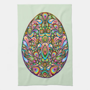 Oster-Ei psychedelisches Design Kinder Bio-T-Shirt Geschirrtuch