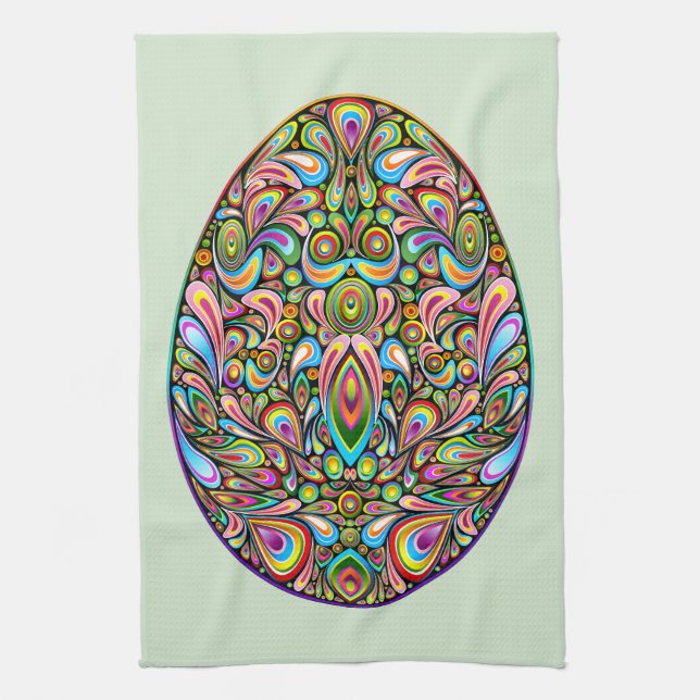 Oster-Ei psychedelisches Design Kinder Bio-T-Shirt Geschirrtuch (Vertikal)
