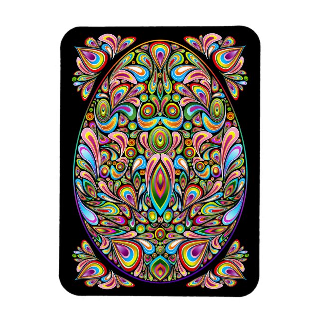 Oster-Ei psychedelisches Design Magnet (Vertikal)
