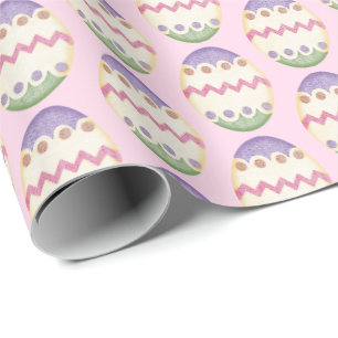 Oster-Eier auf Rosa Geschenkpapier