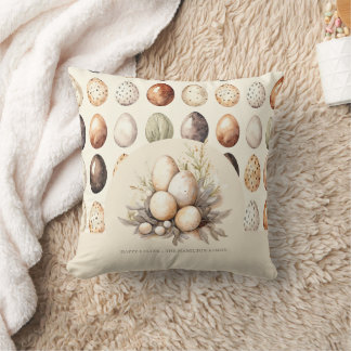 Oster-Eier-Design in creme- und braunfarbenen Past Kissen