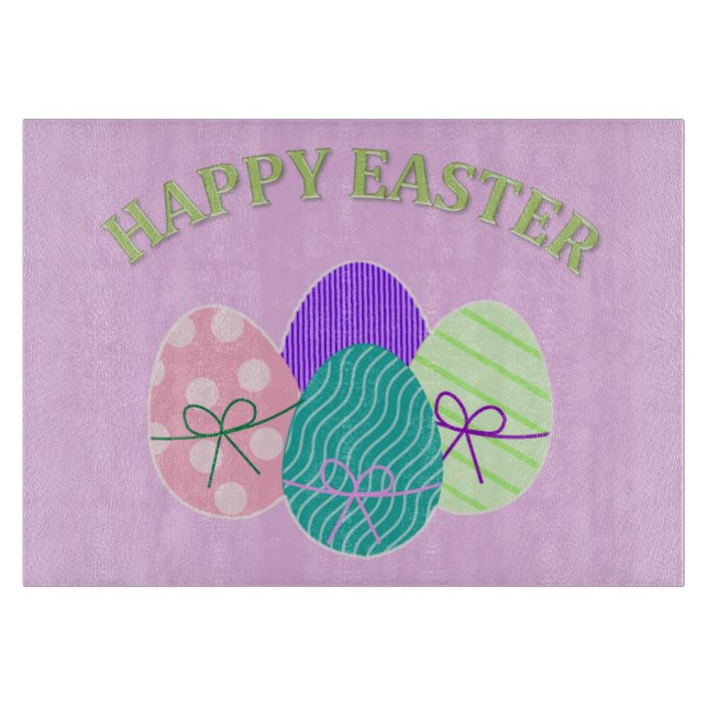 Oster-Eier Frohe Ostern Schneidebrett (Vorderseite)