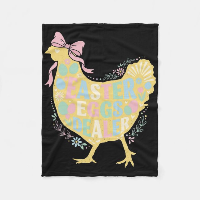 Oster-Eier-Händler Loral Huhn Henne Kokette Schlei Fleecedecke (Vorderseite)
