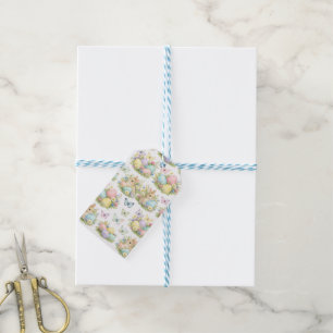 Oster-Eier & Hasen Blumen & Schmetterlinge Geschenkanhänger