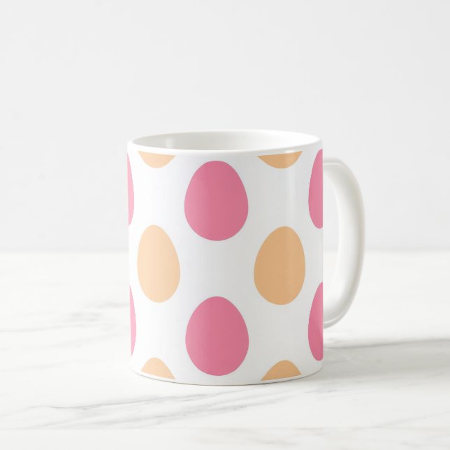 Oster-Eier im Pastell-Muster Rosa Pfirsich Kaffeetasse (VorderseiteRechts)