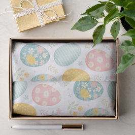 Oster-Eier im Pastellton mit Blumenmuster - Süßer  Seidenpapier