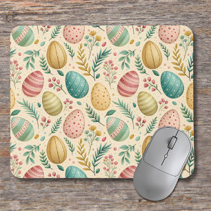 Oster-Eier im Vintage-Stil mit floralen Knospen Mousepad