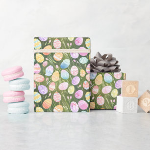 Oster-Eier in Pastell   Schöne Frühlingsaquarell Geschenkpapier