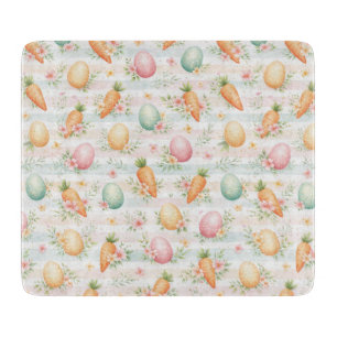 Oster-Eier & Karotten Wasserfarben-Muster Schneidebrett