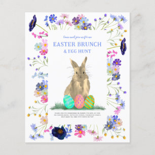 Oster-Eier-Suche Brunch Hase Blumen Budget Flyer