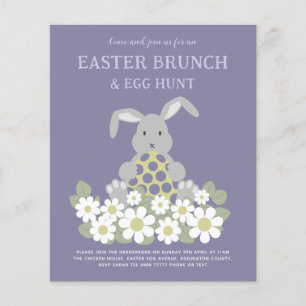 Oster-Eier-Suche Brunch Süßer Hase Floral Budget Flyer