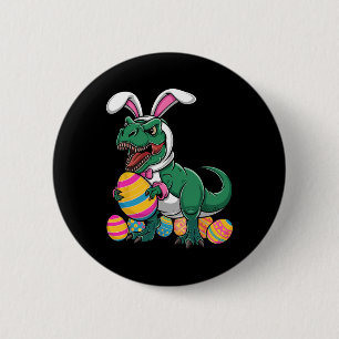 Oster-Eier-Suche T Rex Dinosaur Bunny Frohe Ostern Button