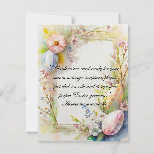 Oster-Eier und Blumen leere Schreibwaren Rahmen Feiertagskarte