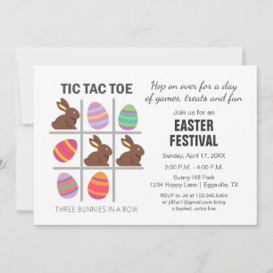 Oster-Einladung - Spaß mit Spielen Tic Tac Toe Einladung