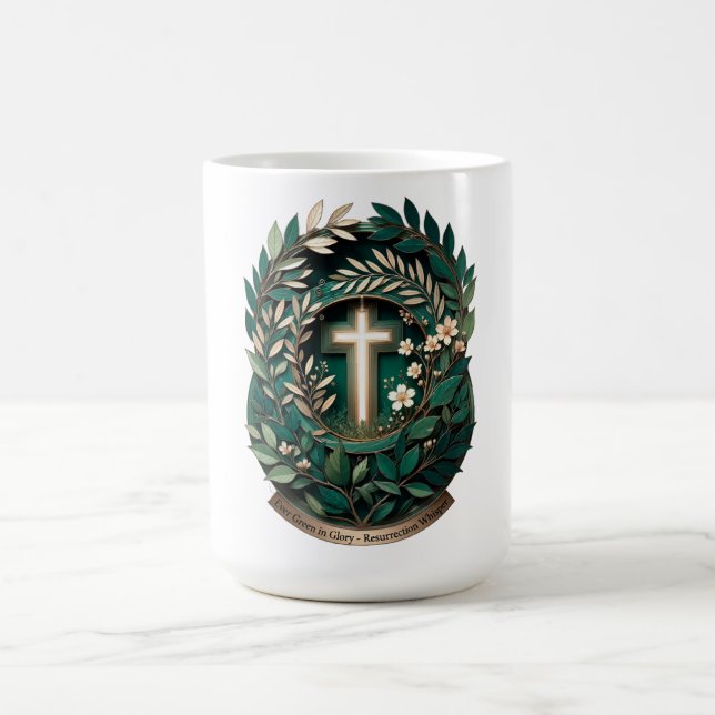 Oster-Evergreen-Ruhmeskranz, Geschenk der Hoffnung Kaffeetasse (Mittel)