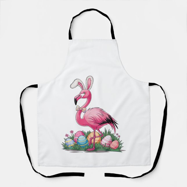 Oster-Flamingo-T-Shirt Schürze (Vorderseite)