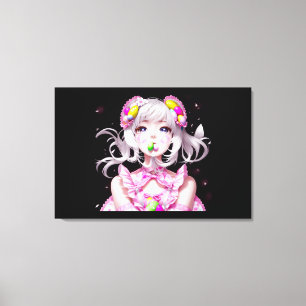 Oster/Frühling Anime Girl Leinwanddruck