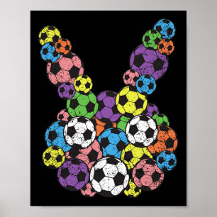 Oster-Fußballfan-Hasen-Kopf-Ll-Ostereiersuche-Früh Poster