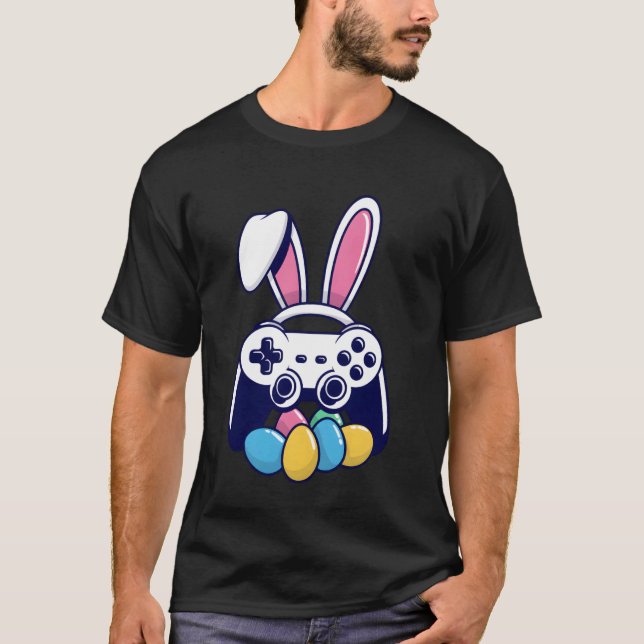 Oster-Gamer-Hasen-Controller-Eier T-Shirt (Vorderseite)