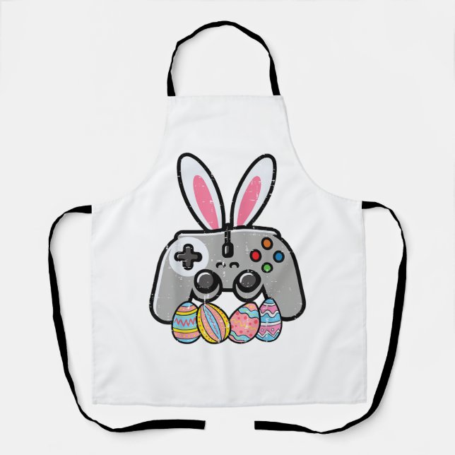 Oster-Gaming-Controller-Hasenohren Jungen Kinder Y Schürze (Vorderseite)
